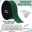Threehoney 2 Inch Wide x 40 ft Chair Webbing Replacement Kit Upholstery Webbing Elastic Band to Repair Sagging Couch Chair Patio Furniture Metal Clips Patio Strap Repair Kit for Furniture (Green)