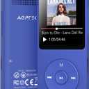 AGPTEK A02 MP3 Player with Bluetooth 5.3, 1.8 inch Screen Portable Music Player with Speaker, FM Radio, Voice Recorder, Supports Expanded Up to 128GB(Blue, 64GB)