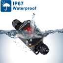 12V Inline Power Switch, IP67 Waterproof SAE to SAE Cable with On/Off Switch, 14AWG Heavy Duty Quick Connect/Disconnect for Solar Panels, RVs, Motorcycles, and More