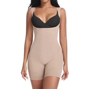 imisic Shapewear Bodysuit for Women Tummy Control Seamless Body Shaper Fajas Underbust Mid Thigh Body Shapewear (Nude XS/ S)