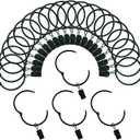 Curtain Rings with Clips 1 Inch Interior Diameter Openable 24 Pack Rustproof Metal Hangers Ring Decorative Drapery Vintage Black TXZWJZ