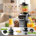 Juicer Machines with 6.5" Large Chute,3-in-1 Cold Press Juicer for Whole Vegetables Fruits 450W, Masticating juicer Easy to Clean Juice Extractor Machine for Making Nut Mike, (Premier Space Gray)