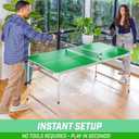 GoSports 6 x 3 ft Mid-Size Table Tennis Table Set with Adjustable Height - Green or Blue