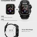 ULTIMAL Rugged Case with Band for Apple Watch Band 45mm,Compatible with Apple Watch Series 9/8/7 45mm,Military Grade Shockproof Bumper Cover for iWatch Tactical Band Men (Black, 45mm)