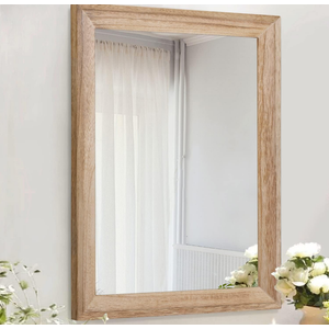 AAZZKANG Rustic Mirrors for Wall Rectangle Wooden Frame Hanging Mirror for Bedroom Bathroom Living Room Entryway Large 28"x20"