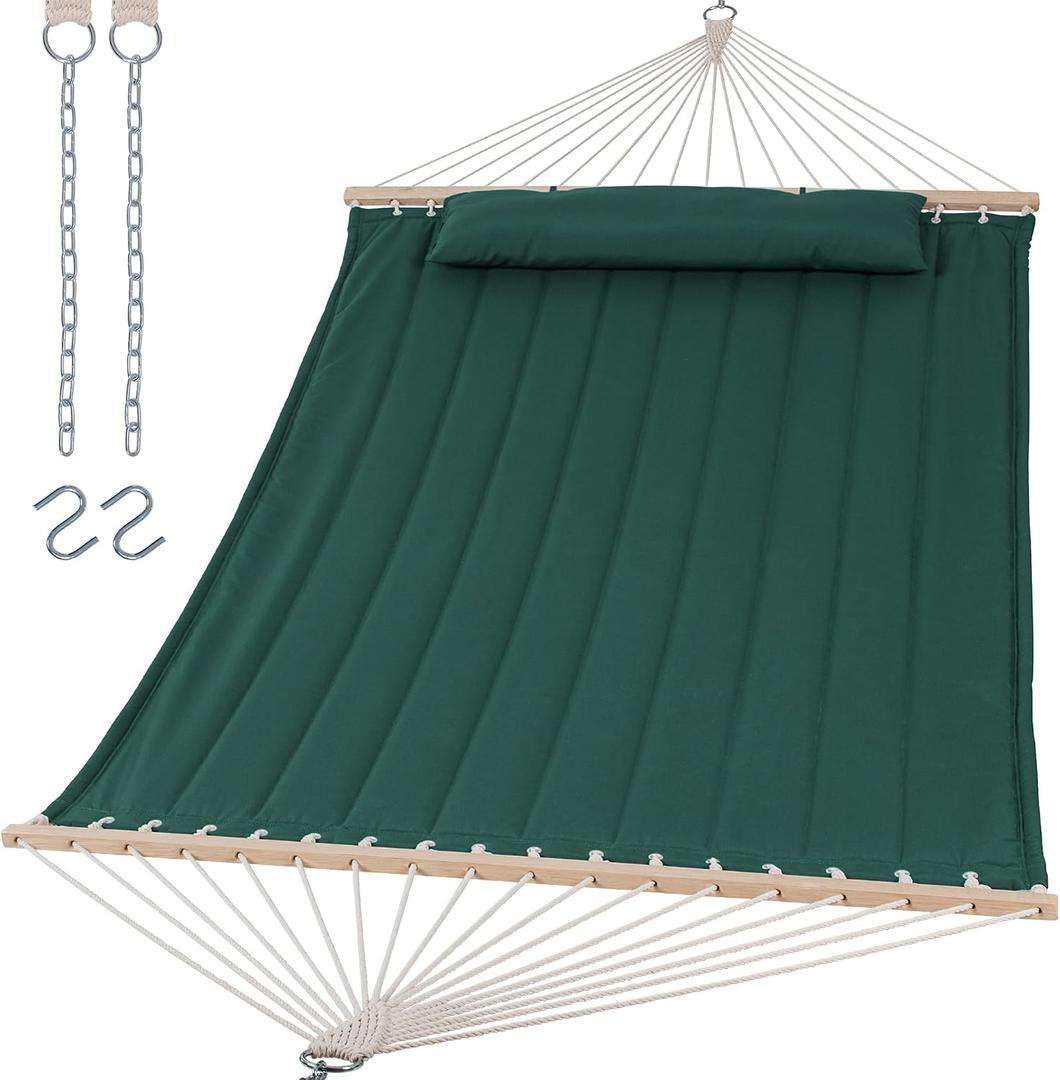 SUNCREAT Hammocks Replacement Hammock for Stand, 475 lbs Capacity, Two Person Backyard Hammock for Outside, Dark Green