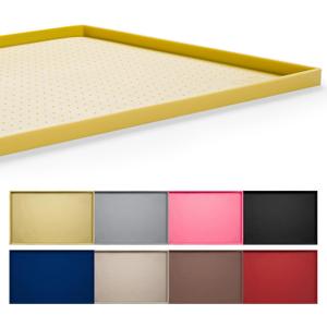 Hubulk Dog Feeding Mat,100% Waterproof Food Grade Silicone Pet Food and Water Bowl Placemat, Dishwasher, High Raised Edge to Prevent Spills, Nonslip Tray to Stop Messes on Floor28"x18"x0.8", Yellow