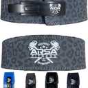 Arsa Fitness Weightlifting Adjustable Lever Belt for Men & Women Real Cow Hide Leather for Powerlifting Back Support Workout Deadlifts Squats 10MM Thickness 4" Width (LARGE, NAIBAKU PANTHER)