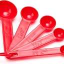 6 Piece Measuring Spoons, Red