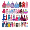 16 Pcs Doll Clothes and Accessories for 11.5 Inch Girl Dolls Outfit, Random 2 Stylish Dresses, 3 Tops, 3 Pants, 3 Evening Dresses, 1 Wedding Dress, 1 Swimsuits, 1 Bikini, 2 Stockings