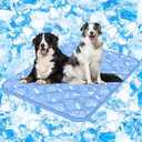 Rywell Dog Cooling Mat 2.0, Ocean Blue, 59" x 40" Thick & Durable Cooling Mat for Extra Large Dogs, Long-Lasting Cool with Waterproof & Color-Changing Arc-Chill Tech (Q-Max>0.5) Washable& Non-Toxic