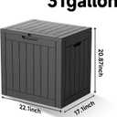 30 Gallon Deck Box, Waterproof Resin Outdoor Storage Box Lockable for Patio Furniture, Fade Resistant Patio Side Table & Organizer for Garden Tools, Pool Floats, Outdoor Cushions, Black