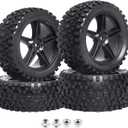HobbyPark 12mm Hex RC Buggy Tires and Wheels Front & Rear for 1/12 1/10 Scale Models Car fit 2S 3S, Set of 4