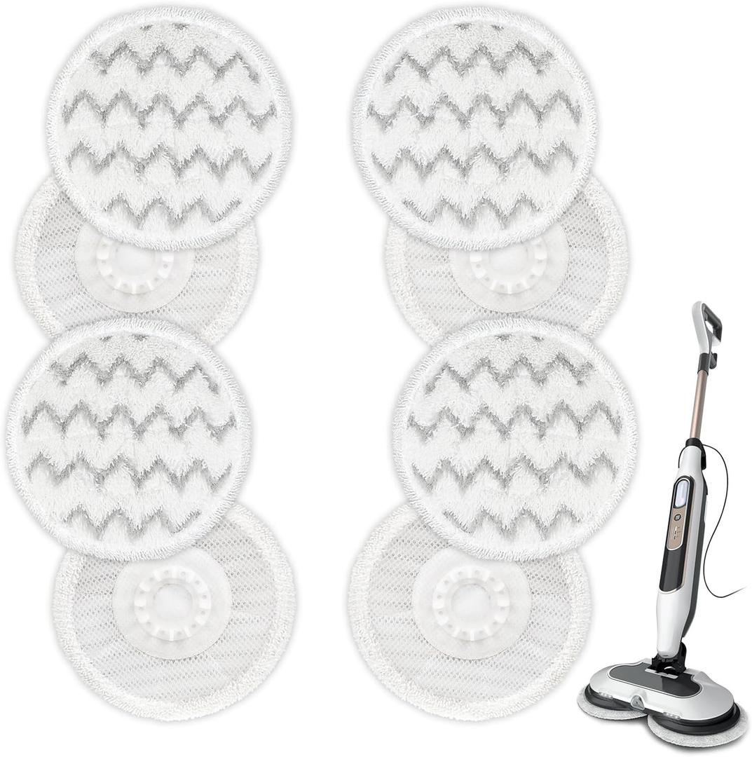 VIEWALL Steam Mop Pads Replacement for Shark S8000 S8001 S8002 S8200 S820 S8201 S7001 S7201 S7000 S7005 S7020 S7001 S7020 7001 S7201 7003 Steam Scrub, Dirt Grip Soft Washable Scrub Pads 8 Pack