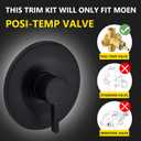 Shower and Tub Trim Kit, Compatible with Moen Posi-Temp Valve, Matte Black, 8x4x8 inches