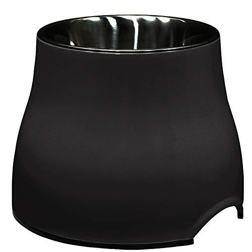 Dogit Elevated Dog Bowl, Stainless Steel Dog Food and Water Bowl for Large Dogs, Black, 73752