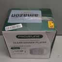 FOCUSLINE 100 Count Clear Plastic Plates 9 Inch, Disposable Heavy Duty Dinner Plates- Premium Hard Plastic Plate Fancy Disposable Clear Plates for Weddings, Parties and Events