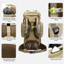 IX INOXTO 85L Lightweight Internal Frame Hiking Backpack for Men Women, Waterproof Travel Camping Backpack with Rain Cover (Khaki)