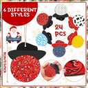 2 x Shellwei 24 Pack Christmas Cartoon Ornament Wooden Inspired Cartoon Hanging Xmas Party Tree Ornament Western Cowboy Christmas Supplies for Crafts Holiday Decor