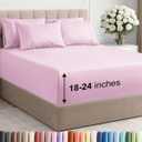 Extra Deep Full Sheet Set - 6 Piece Breathable and Cooling Sheets - Hotel Luxury Bedding for Women, Men, Kids & Teens - Easy & Secure Fit - Soft, Wrinkle Free & Comfy - Extra Deep Pockets - Light Pink