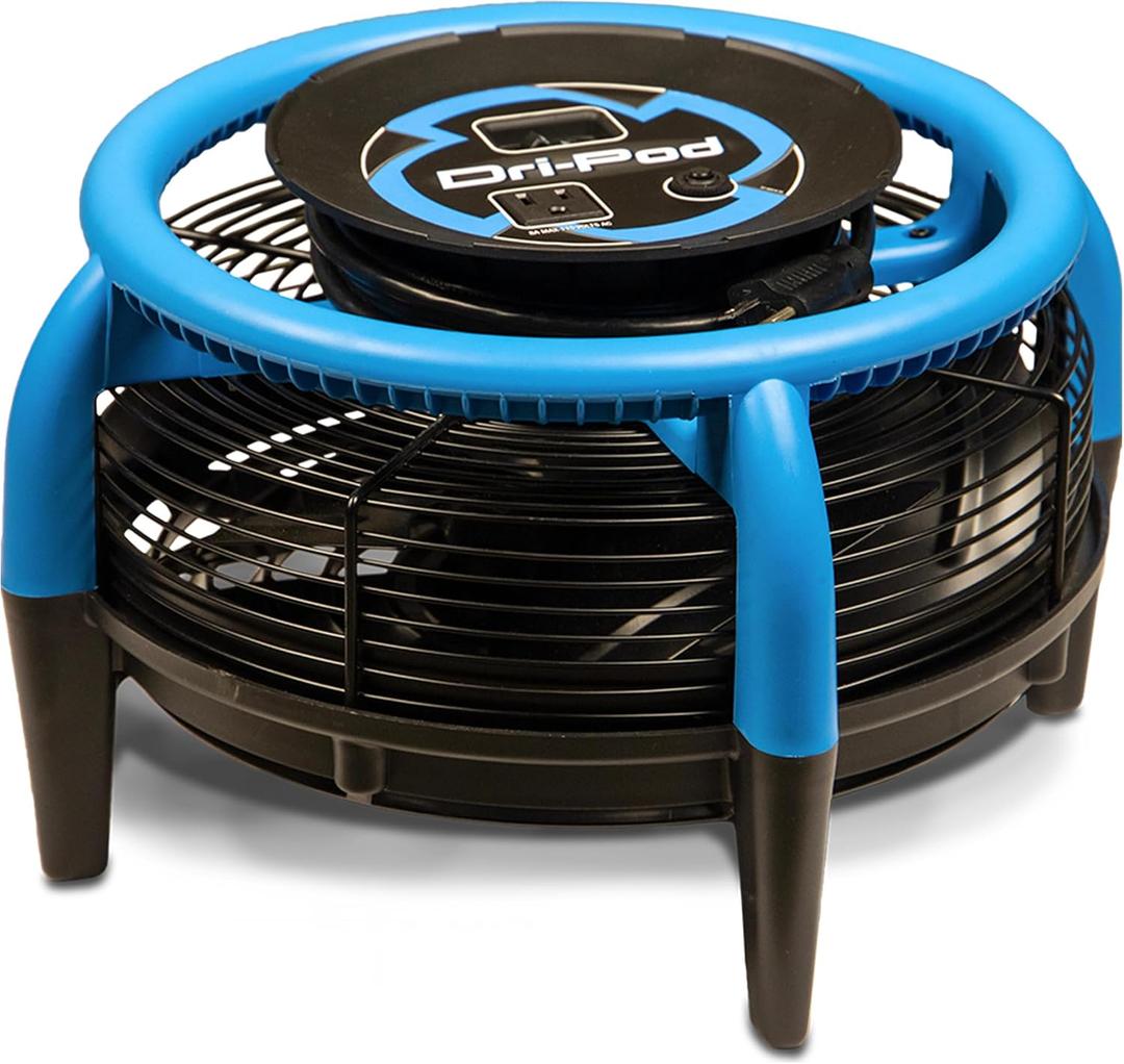 Dri-Eaz Dri-Pod Pro Omnidirectional Floor and Carpet Dryer, Ventilating Floor Dryer for Boats, RVs and Residential Use, 8.9 X 15.2 X 15.2 Inches