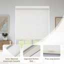 AOSKY Linen Roller Blinds Shades for Indoor Windows Pull Down Cordless Blackout Black Out Window Shade 20 inch Blinds for Home Linen