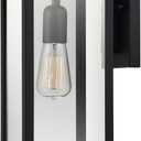 Globe Electric 44176 1-Light Outdoor/Indoor Wall Sconce, Matte Black Finish, Clear Glass Shade, Weather-Resistant Modern Exterior Light Matte Black, 16"