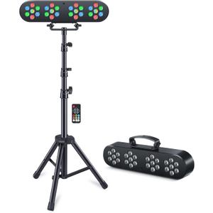 DJ Lights with Stand, Telbum Stage Lighting Packages Sound Activated LED Party Bar Light Set, for Mobile Booth Gig Bar Wedding Church Band