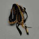 Cindeer Silk Graduation Leis Class of 2025 Graduation Necklaces Ribbons Grad Money Leis Number Patch for High School College (Black, Gold)
