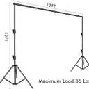 SLOW DOLPHIN Photo Video Studio 12ft (W) x 10ft (H) Heavy Duty Adjustable Photography Backdrop Stand Background Support System Kit with Carry Bag