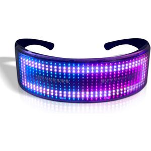 Customizable LED Glasses, Bluetooth Light up Glasses for Raves, Festivals, Birthday