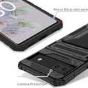 Case for Pixel 6A Case, Google 6A GB62Z Case with Wallet Cover Detachable Card Holder, Built-in Kickstand Shockproof Protective Phone Cover for Google Pixel 6A Black