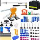116PCS Car Dent Puller Kit, PDR Tool Kit with Glue, Suction Cups, Bridge Puller & T-Bar Puller, Paintless Dent Repair for Trucks, SUVs, Complete Auto Body Tools for Shop & Advanced DIY User