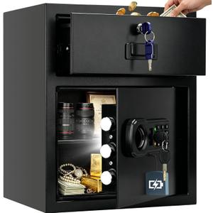 2.5 cuft Home Safe Box with Drawer | Anti-Theft Large Safe for Everyday Use
