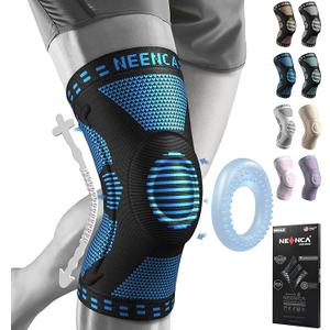 NEENCA Professional Knee Brace for Pain Relief, Medical Knee Support with Patella Pad & Side Stabilizers, Compression Knee Sleeve for Meniscus Tear, ACL, Joint Pain, Runner, Workout (Blue, Large)