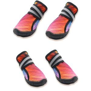 Dog Shoes for Small Medium Large Dogs,Neoprene Dog Booties & Paw Protectors for Hiking Hot Pavement Hardwood Floors,Quick-Drying Fabric Dog Boots W/Perforated Soles for Flowing Water (Red-7)