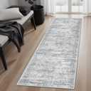 Soalmost Runner Rug 2x5 Washable Non-Slip Kitchen Runner Rugs for Bathroom Laundry Room Grey Vintage Floor Carpet Runners for Hallway Entryway