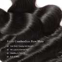 ASHINE Human Hair Bundles Body Wave, Unprocessed Cambodian Raw Hair Bundles for Women Natural Black 18 20 22 Inch, Keep Soft and Silky After Multiple Washes