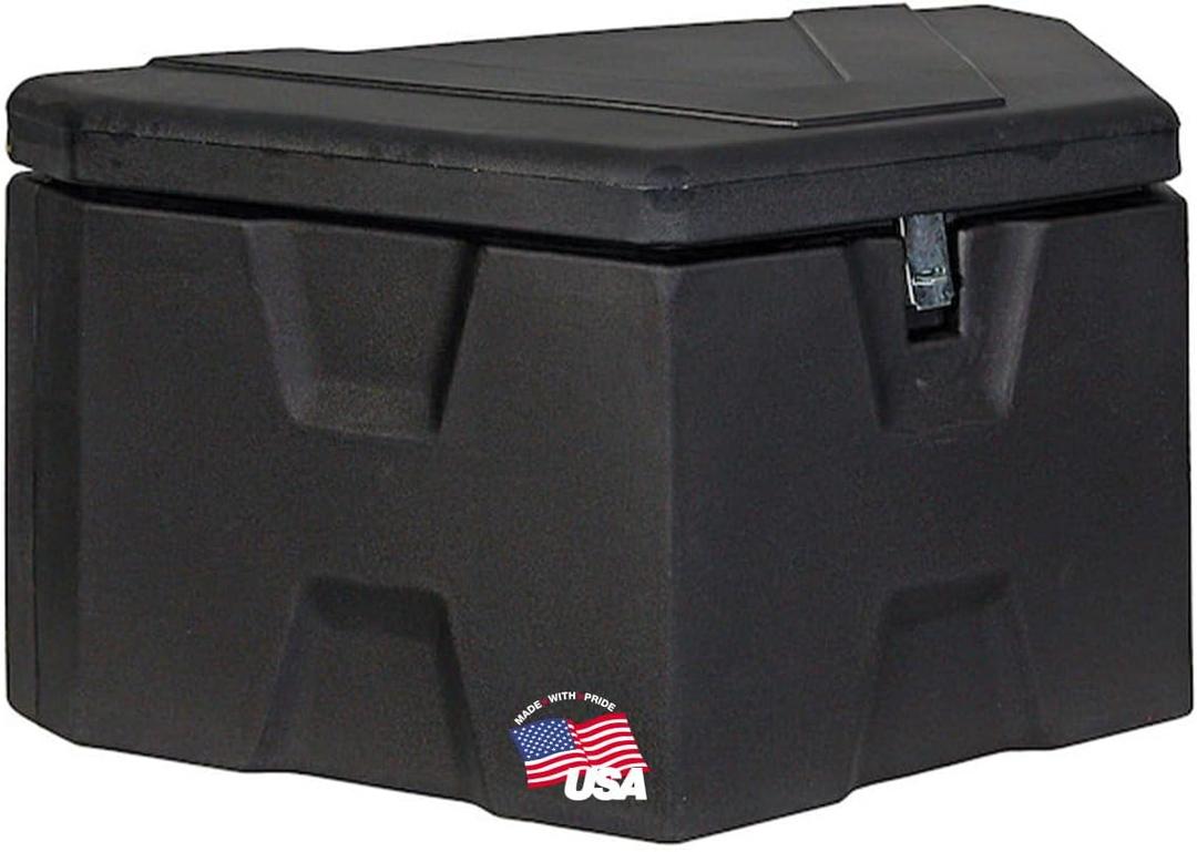 Buyers Products 1701680 Black Poly Trailer Tongue Truck Tool Cargo Storage Box,18 x 19 x 36 Inch, Made In The USA, Trailer Tongue Box For Storage And Organization, Trailer Storage Box (18 x 19 x 36/18.5)