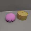 Dumpling Squishies, Large Dumpling Squishy, Mystery Jumbo DumplingSquishy,Food Steamer Stretchy Desk Toys, Cute Anxiety Relief Fidget Toy, Soft Squeeze Decompression Dough for Adults(Purple with Eyes)