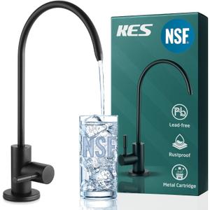 KES NSF Certified Reverse Osmosis Faucet, RO Lead-Free Water Filter Faucet Drinking Water Faucets Kitchen Faucet Non-Air-Gap 304 Stainless Steel Matte Black, Z504CLFF18-BK