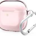elago Clear Case Compatible with AirPods 4 Case - Compatible with AirPods 4th Generation Case, Carabiner Included, Reduced Yellowing, Wireless Charging, Shock Resistant, Full Protection (Lovely Pink)