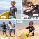 Kanu Surf Boys Paradise UPF 50 Sun Protective Rashguard Swim Shirt (2T, Bora Bora Black)