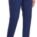 VECARDI Womens Scrub Jogger Pants High Waisted 4 Way Stretch Zipper Pocket (Blue, S)