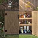 DWVO Outdoor Storage Shed, Weatherproof Resin, 35 Cu Ft Capacity, Horizontal Design, X-Shaped Lockable Door, Suitable for Bike, Garden Tools, Trash Cans, Brown