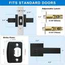 10 Pack Matte Black Door Handles Privacy Door Levers, Heavy Duty Bed and Bath Door Locks Interior Door Knobs, Reversible Keyless Flat Levers with Square Rosette