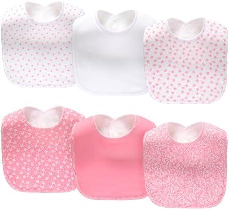 lazyrhino 6 Pack Baby Bibs Unisex Adjustable with Snaps Ultra Soft Absorbent Drooling Teething for Boys and Girls