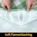 Smiry Rectangle Picnic Table Cloth, Elastic Waterproof Fitted Vinyl Tablecloths, Flannel Backed Buffalo Plaid Table Covers for Dining, Camping, Outdoor (Sage Green and White, 30" x 72")