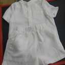 Arshiner Toddler Baby Boys Clothes Set ButtonDown Shirt Tops + Textured Shorts 2 Pcs Summer Outfit with Pocket White 90 