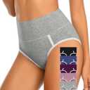 UMMISS Womens Cotton Underwear High Waisted Full Coverage Ladies Panties Postpartum Soft Breathable No Muffin Briefs